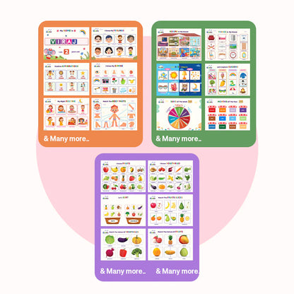 Three educational posters with colorful designs and text on a white background