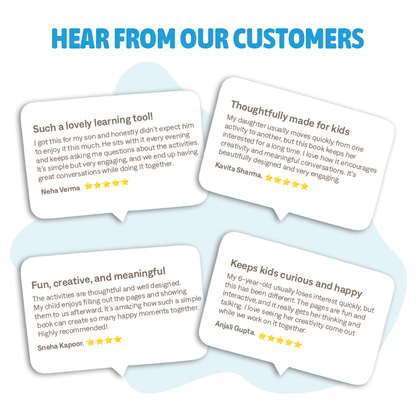 Reviews from customers displayed on a white background with blue accents