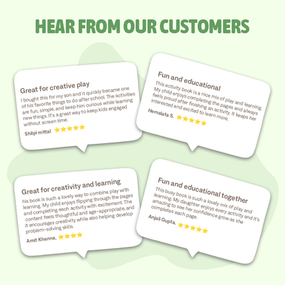 Reviews from customers on a green background
